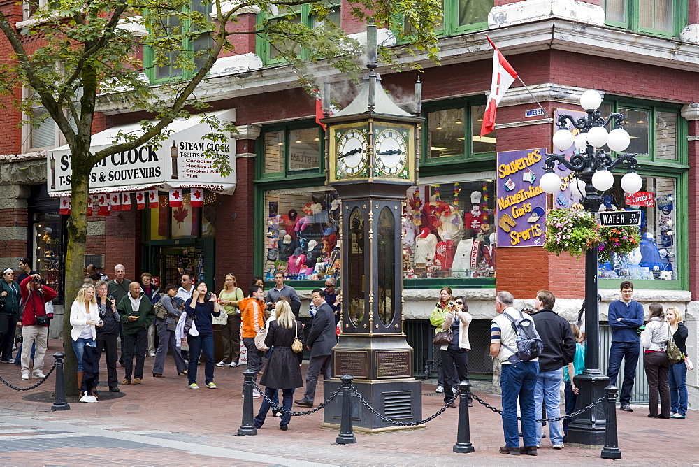 Steam Clock on Water Street, Gastown District, Vancouver, British Columbia, Canada, North America