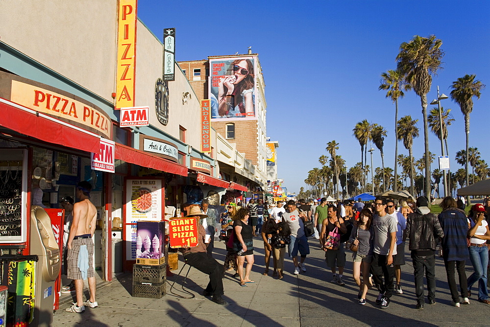 Stores on Venice Beach boardwalk, Los Angeles, California, United States of America, North America