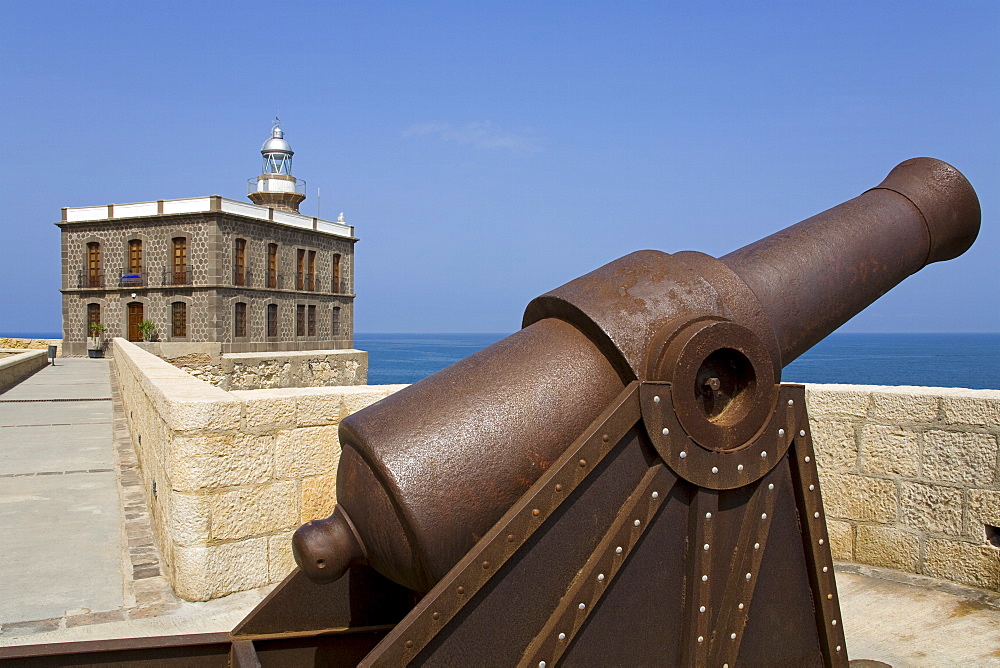 Lighthouse and artillery, Medina Sidonia (old town) District, Melilla, Spain, Spanish North Africa, Africa