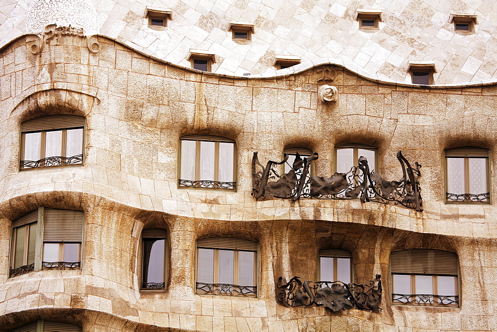 Casa Mila (La Pedrera) by Gaudi, UNESCO World Heritage Site, Barcelona, Catalonia, Spain, Europe