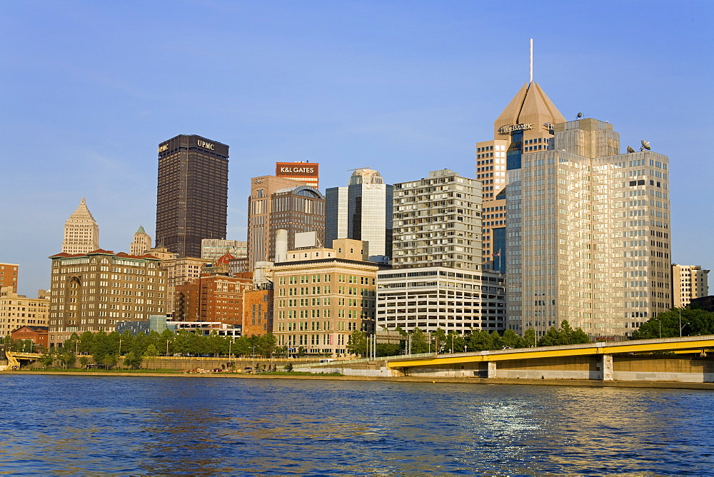 Pittsburgh skyline and the Allegheny River, Pittsburgh, Pennsylvania, United States of America, North America