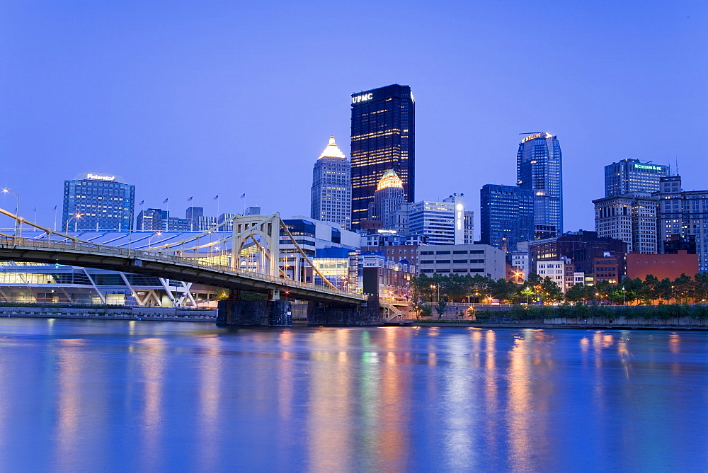 Pittsburgh skyline and the Allegheny River, Pittsburgh, Pennsylvania, United States of America, North America