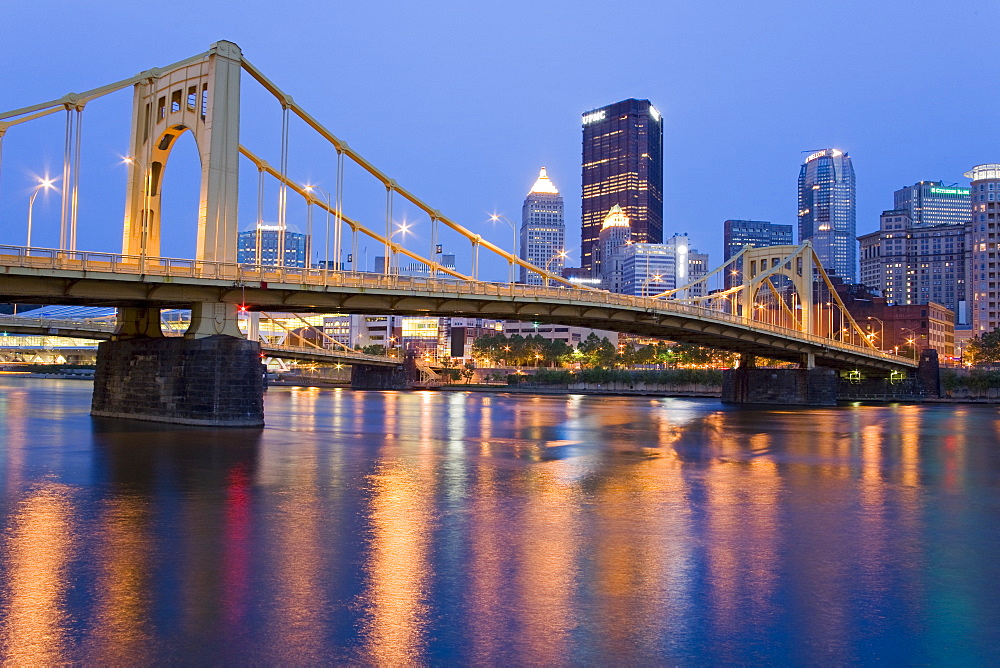 Andy Warhol Bridge (7th Street Bridge) over the Allegheny River, Pittsburgh, Pennsylvania, United States of America, North America