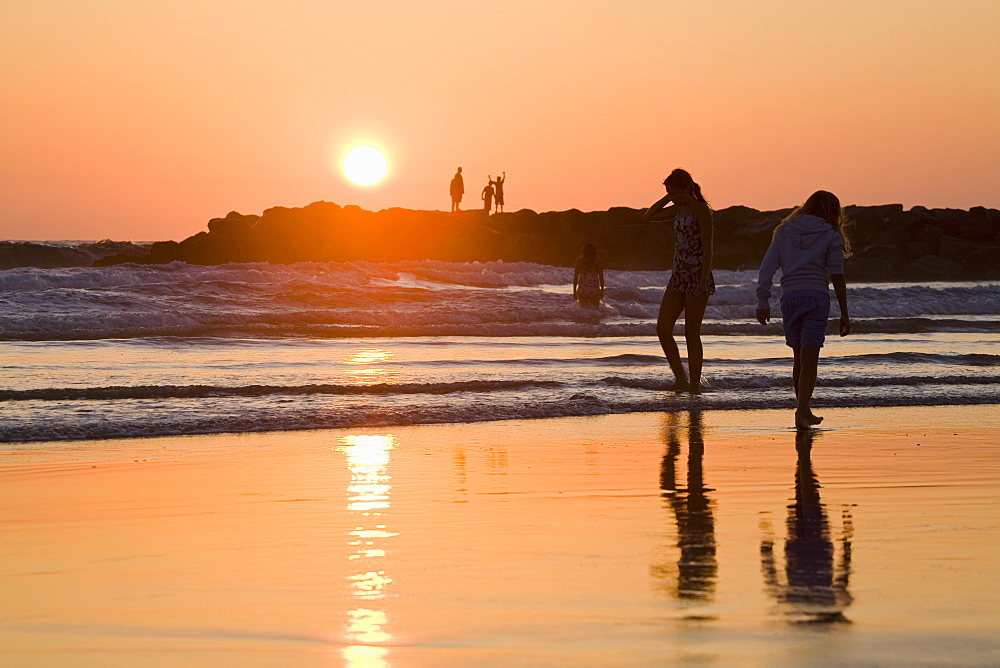 Newport Beach at sunset, Orange County, California, United States of America, North America