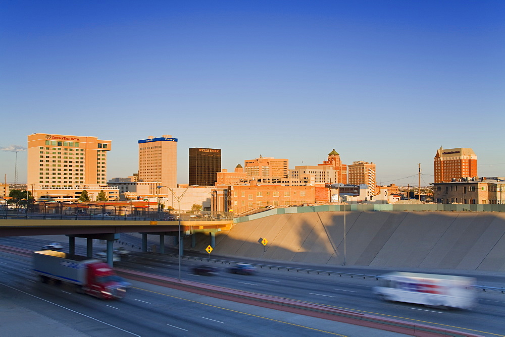 Interstate 10 and El Paso skyline, El Paso, Texas, United States of America, North America