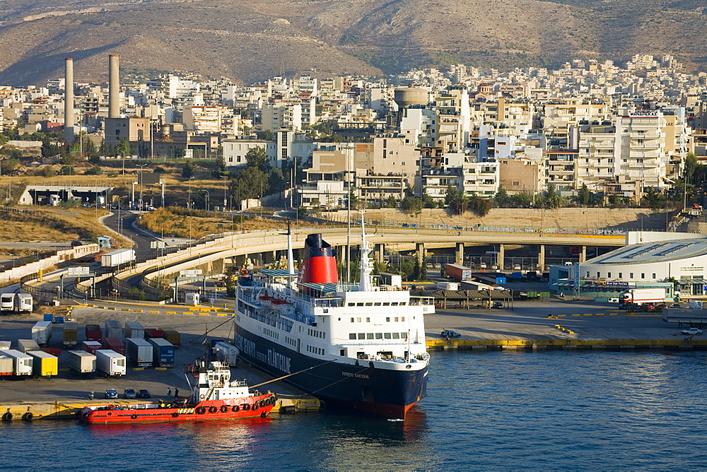 Ferry in Port of Piraeus, Athens, Greece, Europe