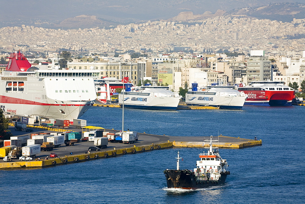 Shipping in the Port of Piraeus, Athens, Greece, Europe