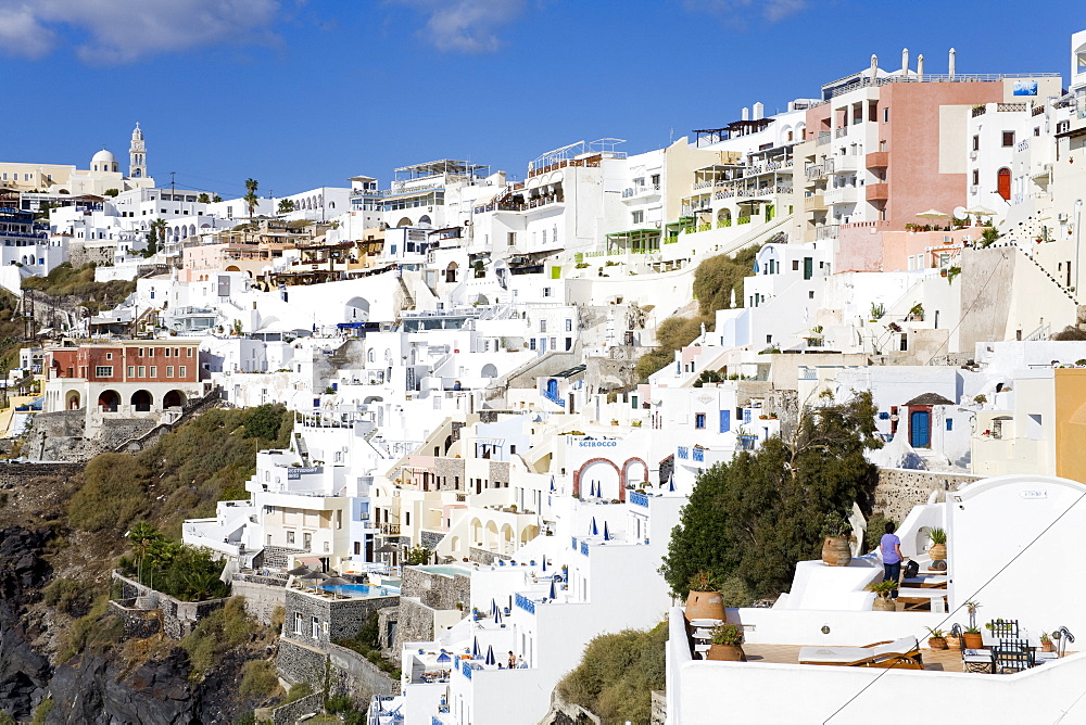 Town of Fira, Santorini Island, Cyclades, Greek Islands, Greece, Europe