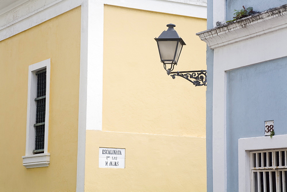 Colonial buildings in Old City of San Juan, Puerto Rico Island, West Indies, United States of America, Central America