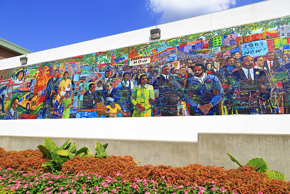 Martin Luther King Memorial Mural by Louis Delsarte, Martin Luther King Jr. National Historic Site, Atlanta, Georgia, United States of America, North America