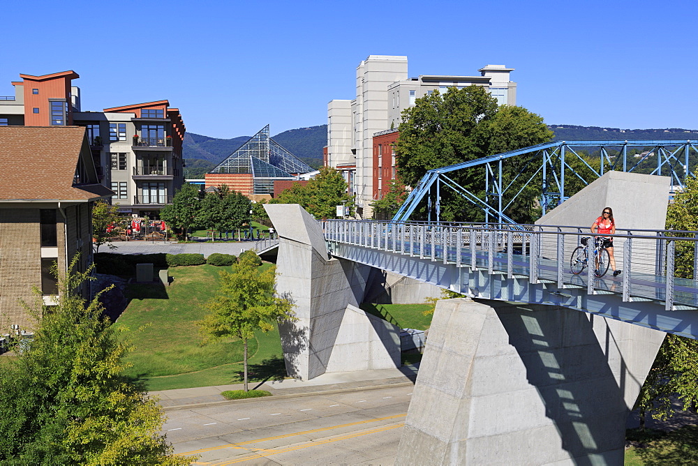 Holmberg Pedestrian Bridge, Bluff View Arts District, Chattanooga, Tennessee, United States of America, North America