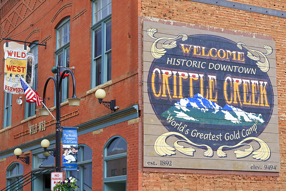 Downtown mural, Cripple Creek, Colorado, United States of America, North America