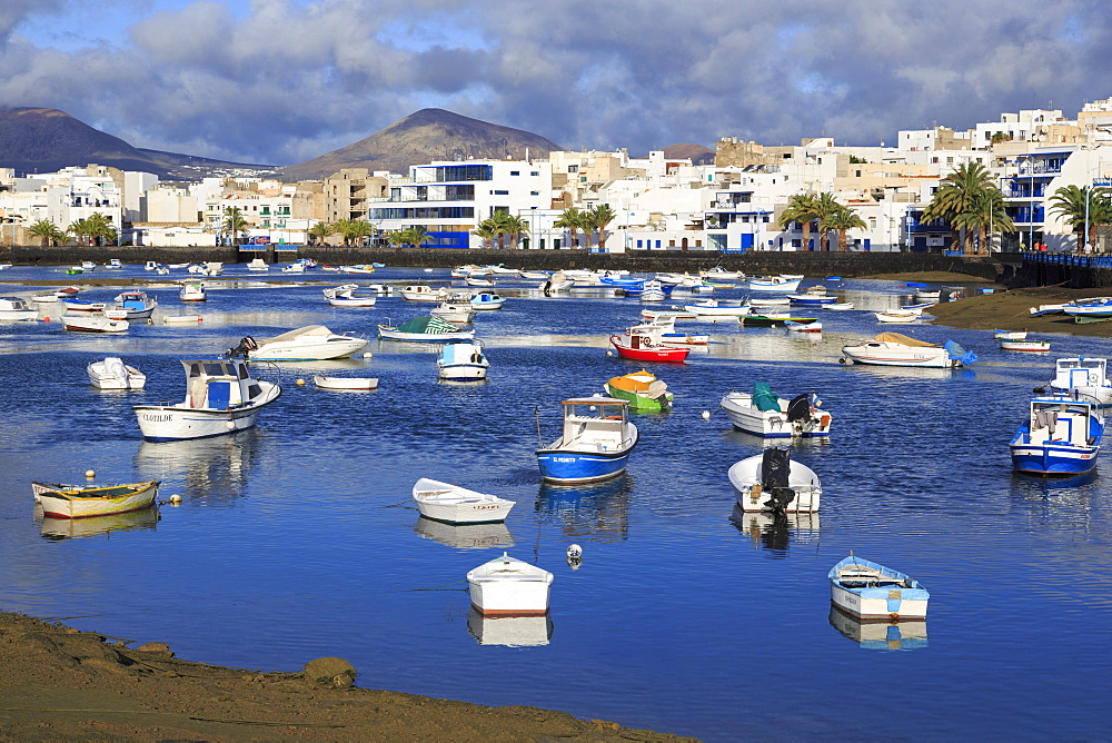 Fishing boats in Charco de San Gines, Arrecife, Lanzarote Island, Canary Islands, Spain, Atlantic, Europe