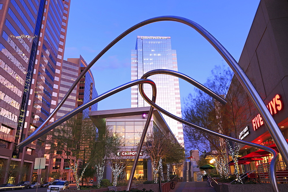 Sculpture at CityScape complex, Phoenix, Arizona, United States of America, North America