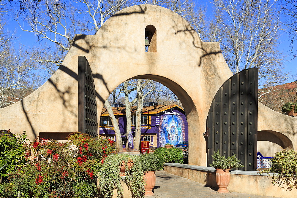 Gateway to Tlaquepaque Village, Sedona, Arizona, United States of America, North America