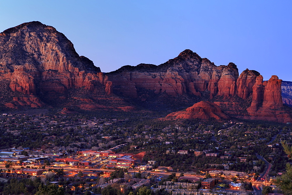 Twilight in Sedona, Arizona, United States of America, North America 