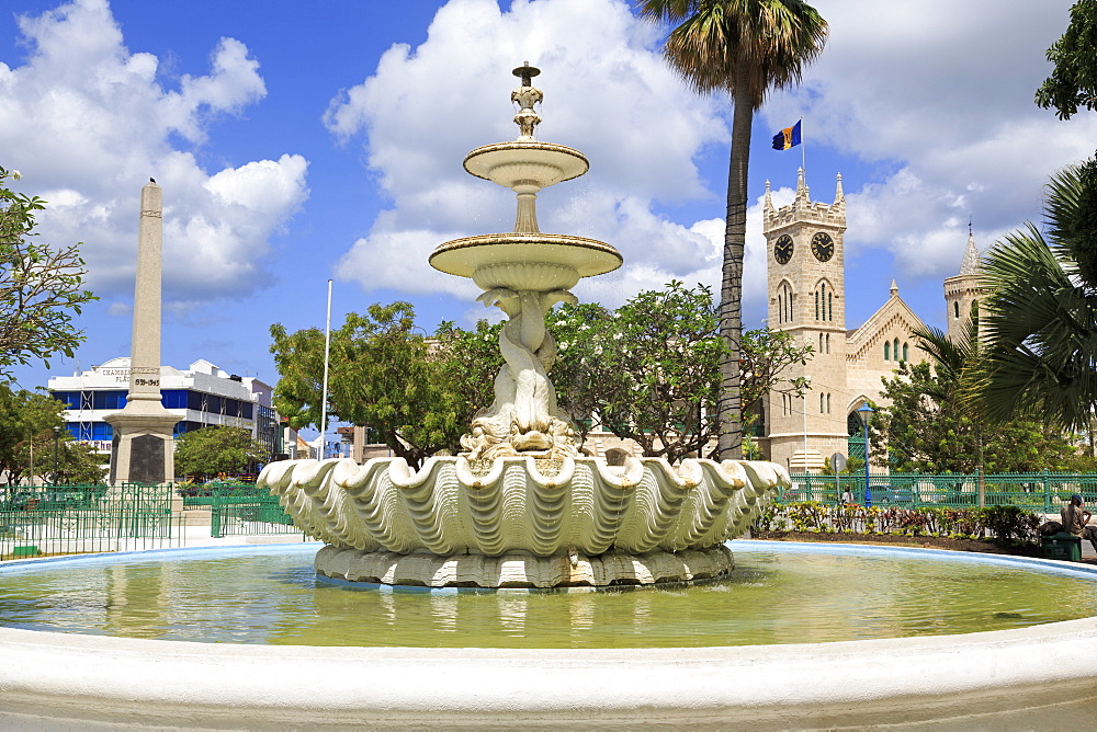 Fountain in National Heroes Square, Bridgetown, Barbados, West Indies, Caribbean, Central America