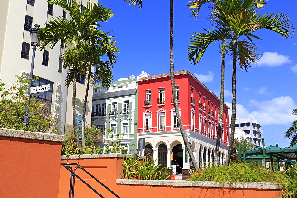 Paseo de La Princesa in Old San Juan, Puerto Rico, West Indies, Caribbean, Central America 