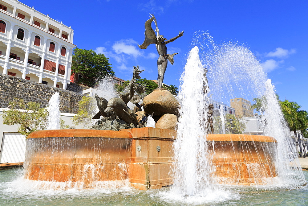 La Princesa Fountain in Old San Juan, Puerto Rico, Caribbean