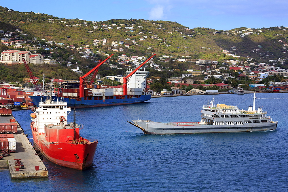 Container Port in Crown Bay, Charlotte Amalie, St. Thomas, United States Virgin Islands, West Indies, Caribbean, Central America