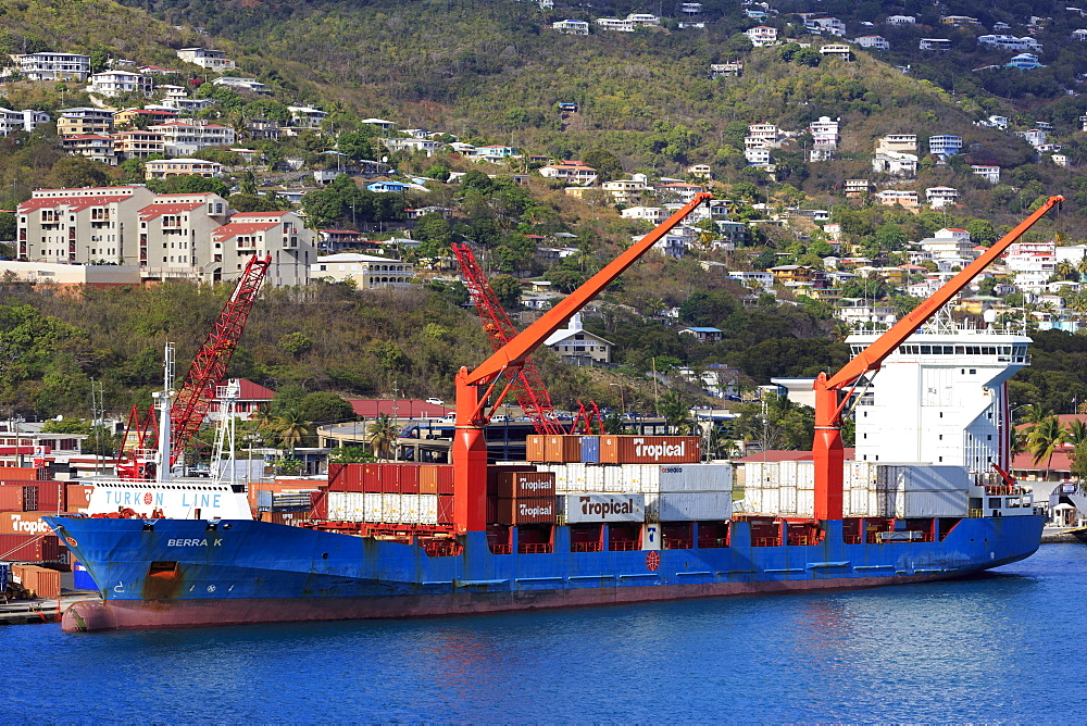 Container Port in Crown Bay, Charlotte Amalie, St. Thomas, United States Virgin Islands, West Indies, Caribbean, Central America