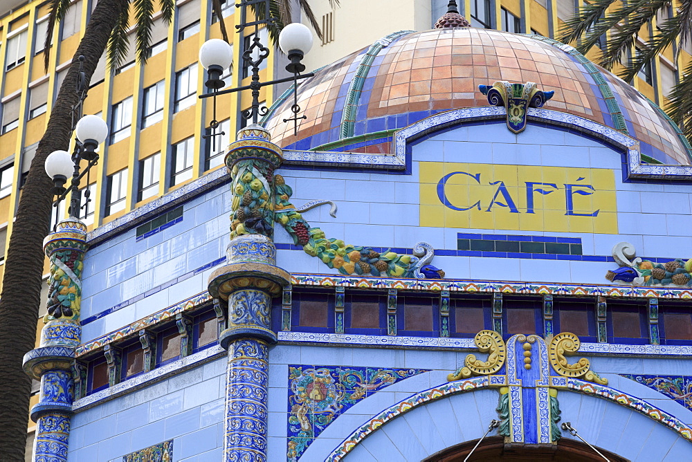 Cafe in San Telmo Park in the Triana District, Las Palmas City, Gran Canaria Island, Canary Islands, Spain, Europe