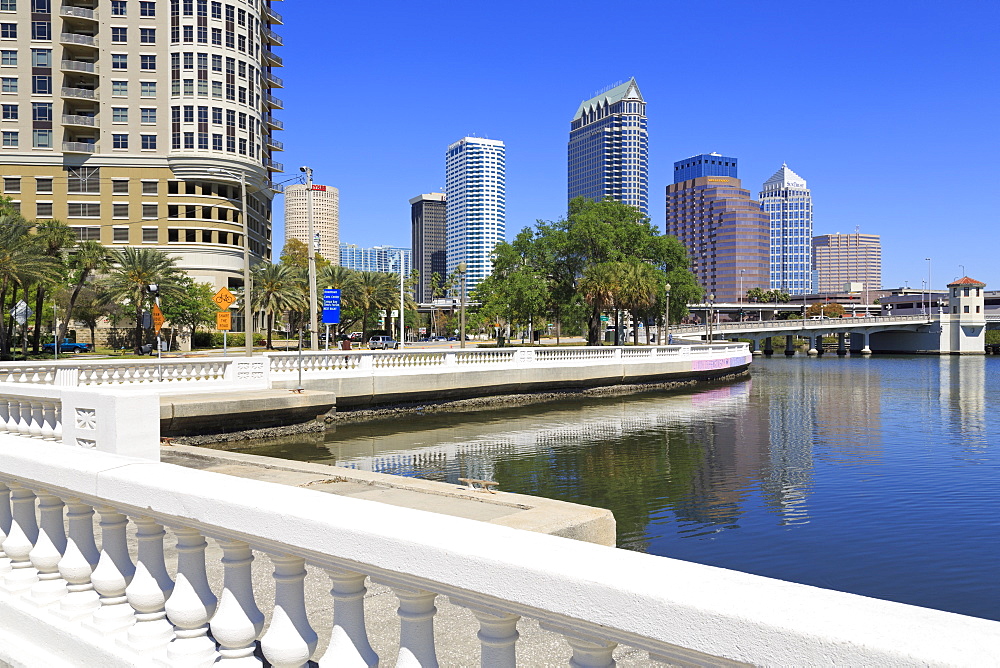 Tampa skyline and Linear Park, Tampa, Florida, United States of America, North America