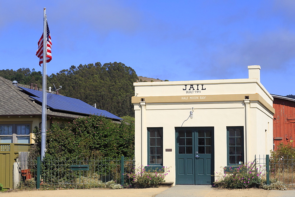 Old Jail in the Historic District, Half Moon Bay, California, United States of America, North America