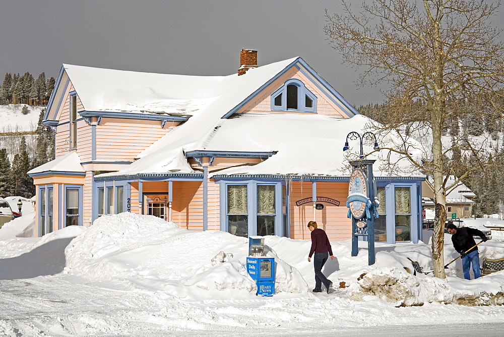 Colorful house in downtown Breckenridge, Rocky Mountains, Colorado, United States of America, North America