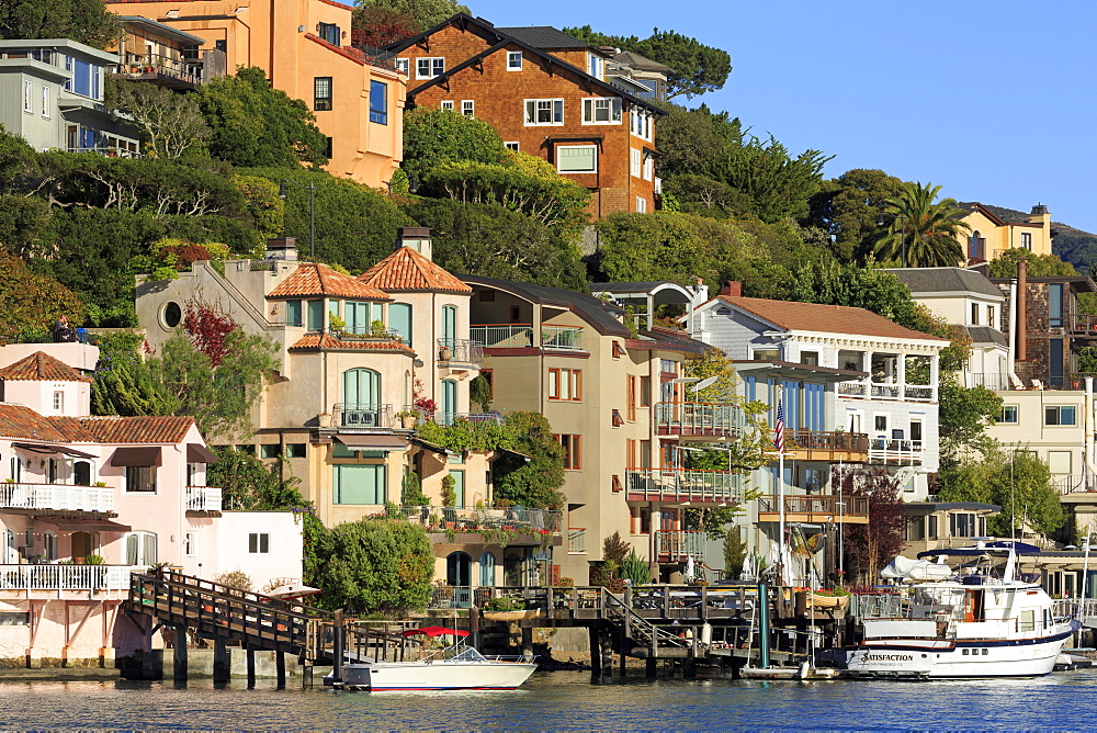 Waterfront homes in Tiburon, Marin County, California, United States of America, North America