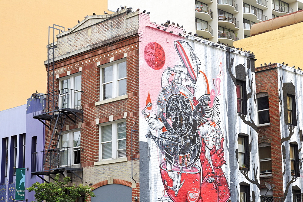 Mural on Hyde Street, San Francisco, California, United States of America, North America