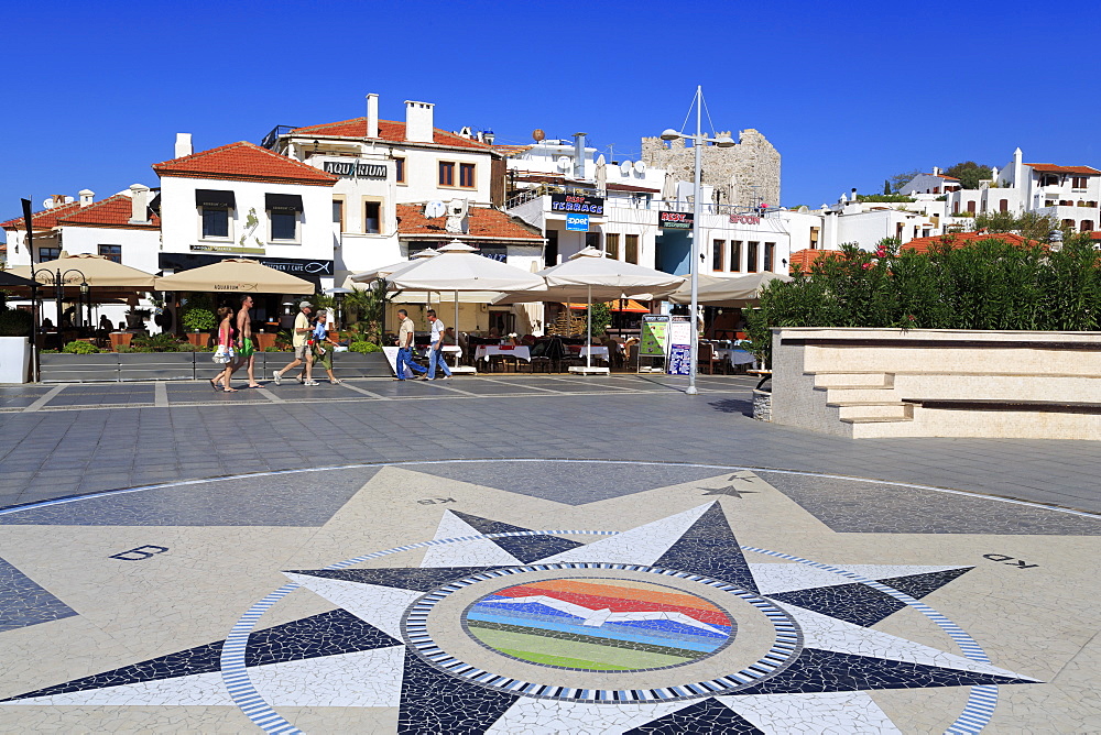 Compass in Old Town, Marmaris, Anatolia, Turkey, Asia Minor, Eurasia