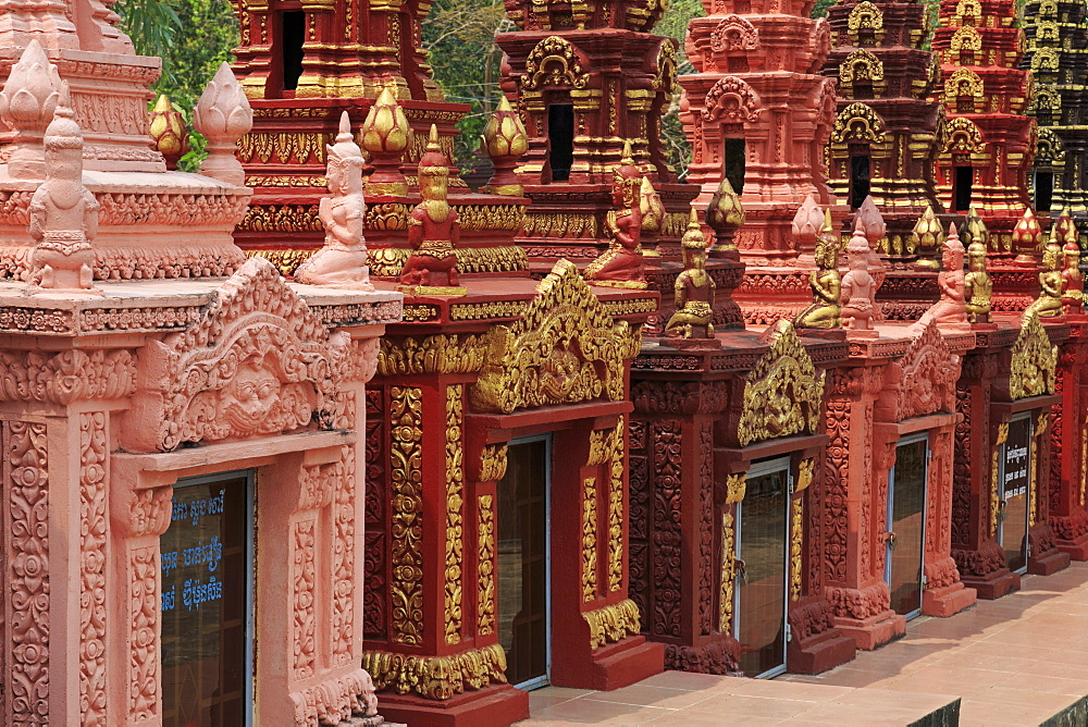 Cemetery in Wat Krom Temple, Sihanoukville Port, Sihanouk Province, Cambodia, Indochina, Southeast Asia, Asia