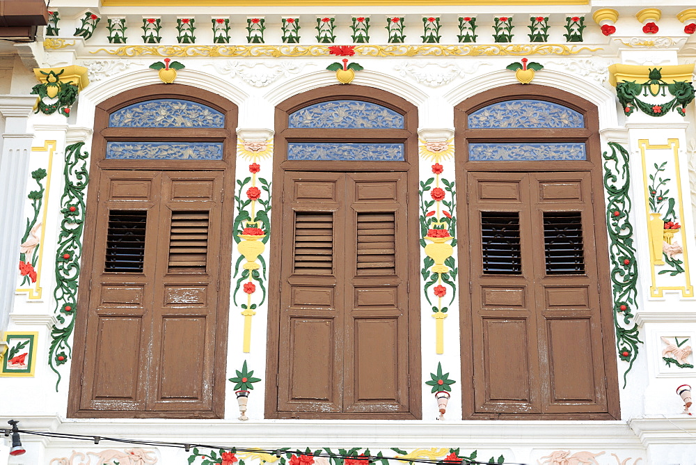 Shutters on Jonker Street, Melaka (Malacca), Malaysia, Southeast Asia, Asia