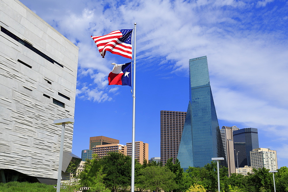 Perot Museum and Fountain Place Tower, Dallas, Texas, United States of America, North America