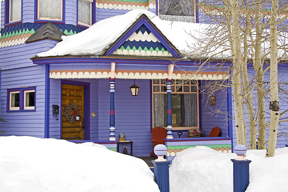 House detail, City of Leadville, Rocky Mountains, Colorado, United States of America, North America