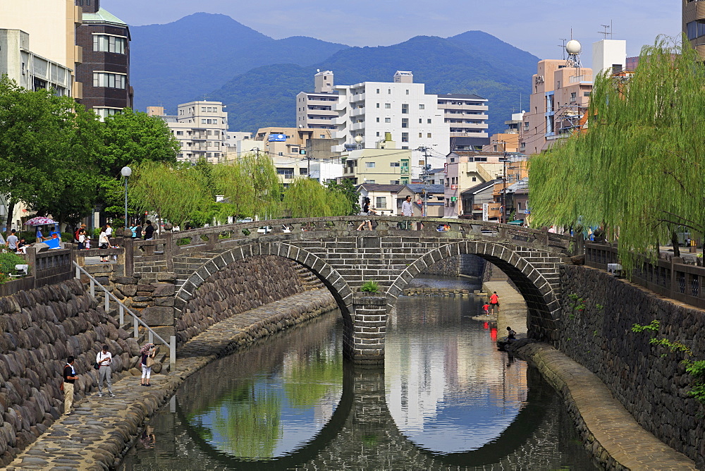 Spectacles Bridge, Nakashima River, Nagasaki, Kyushu Island, Japan, Asia