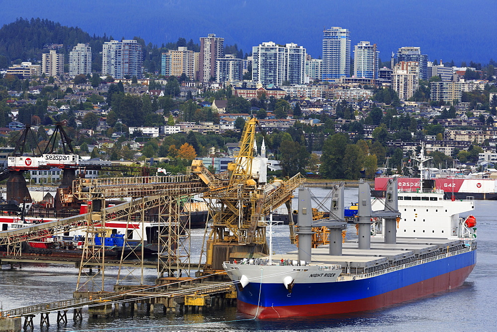 Commercial docks in North Vancouver, British Columbia, Canada, North America