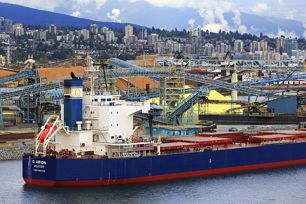 Commercial docks in North Vancouver, British Columbia, Canada, North America