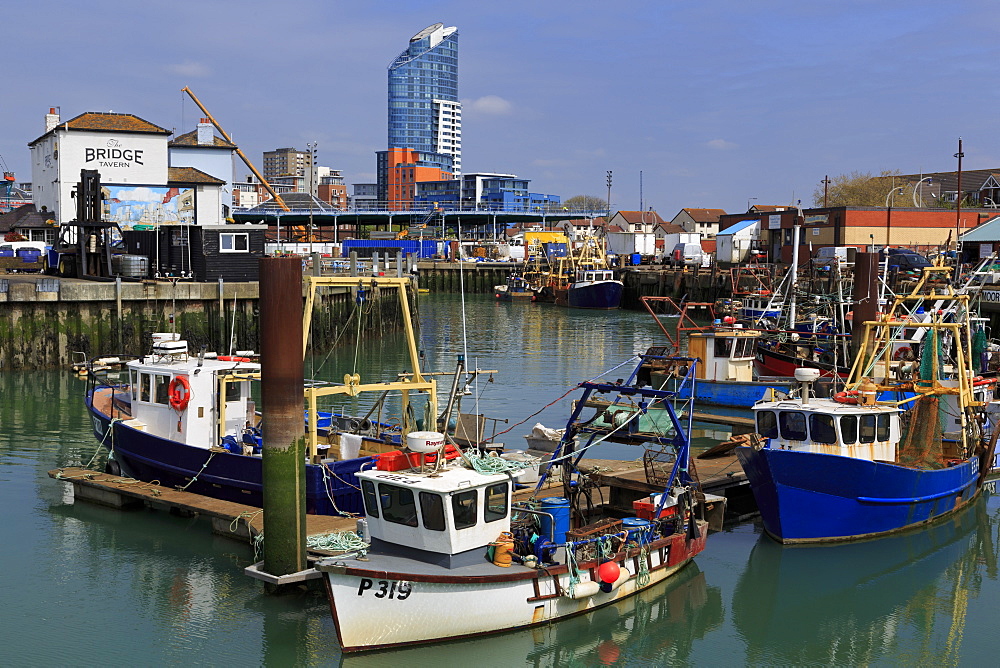 Fishing boats, Portsmouth, Hampshire, England, United Kingdom, Europe