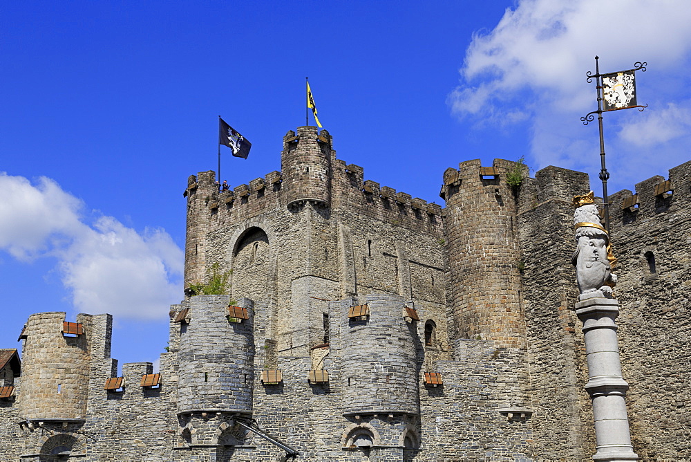 Gravensteen Castle, Ghent, East Flanders, Belgium, Europe