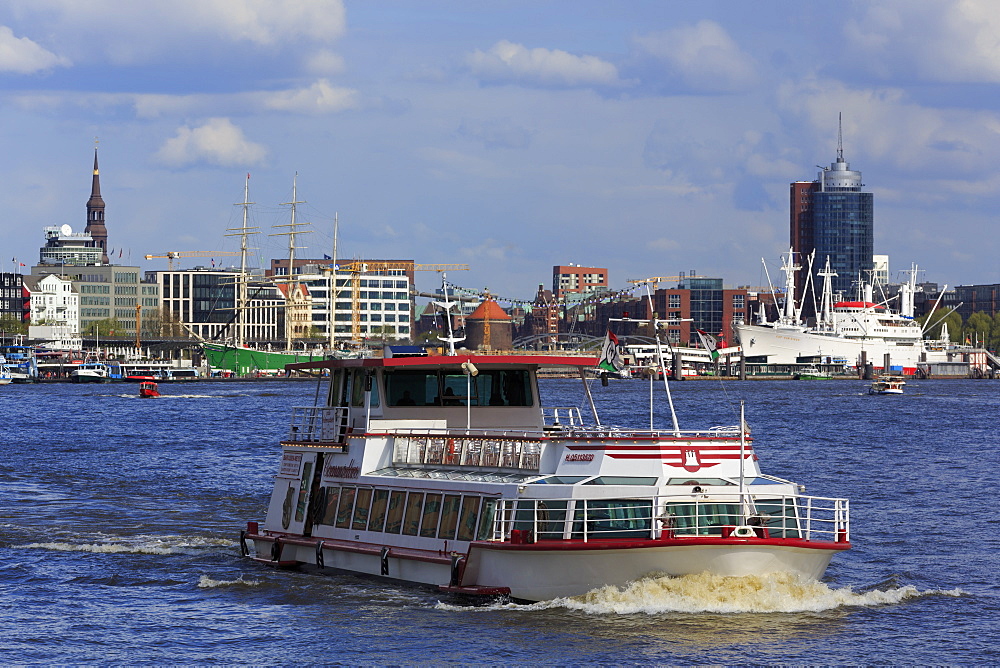 Ferry, Elbe River, Hamburg, Germany, Europe