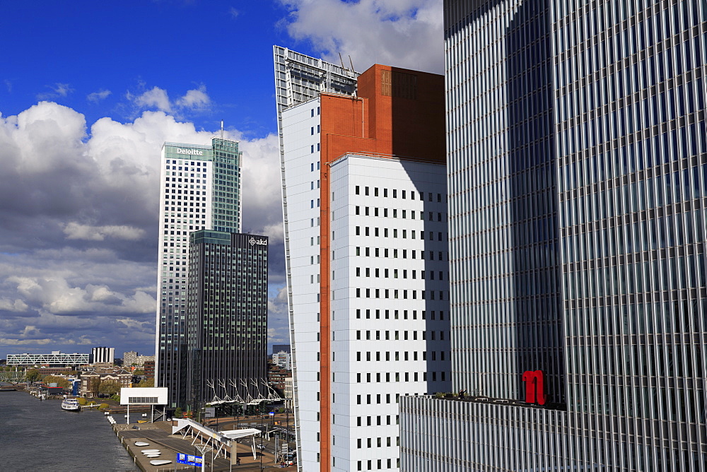 Skyscrapers in Wilhelminaplein, Rotterdam, South Holland, Netherlands, Europe