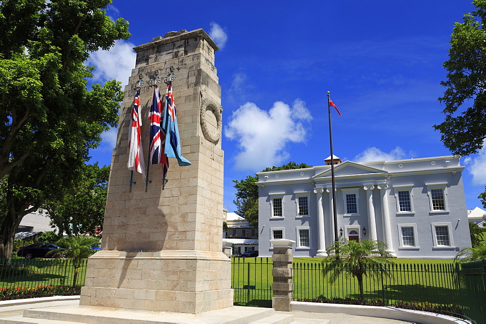 War Memorial, Cabinet Building, Hamilton City, Pembroke Parish, Bermuda, Atlantic, Central America