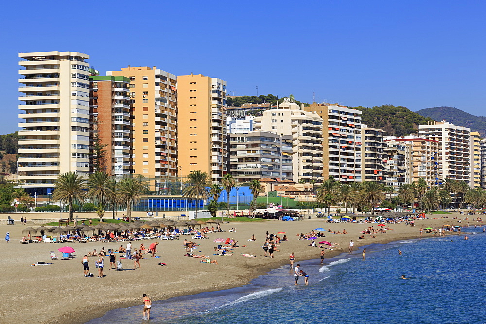 Malagueta Beach, Malaga City, Andalusia, Spain, Europe