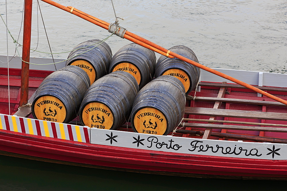 Traditional Barcos Rabelos boat, Porto City, Portugal, Europe