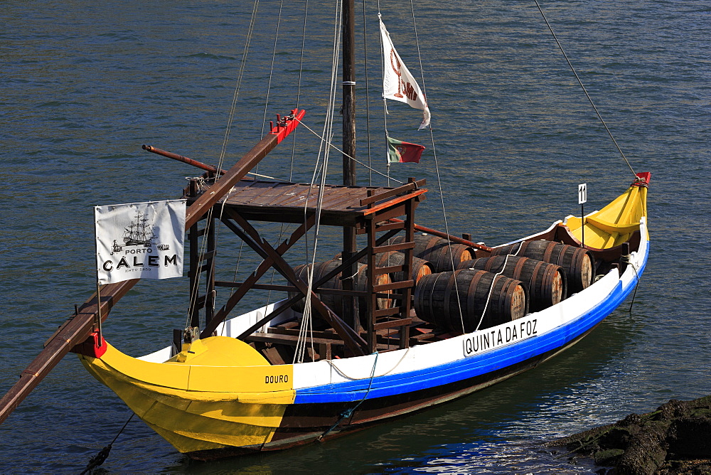 Traditional Barcos Rabelos boat, Porto City, Portugal, Europe