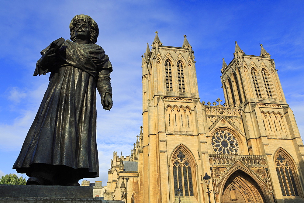 Rajah Rammohun Roy and Bristol Cathedral, Bristol, England, United Kingdom, Europe