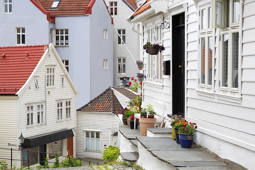 Old wooden houses, Gamla Stan (Old Town), Bergen City, Hordaland County, Norway, Scandinavia, Europe