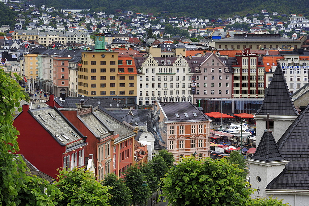 Old wooden houses, Bergen City, Hordaland County, Norway, Scandinavia, Europe